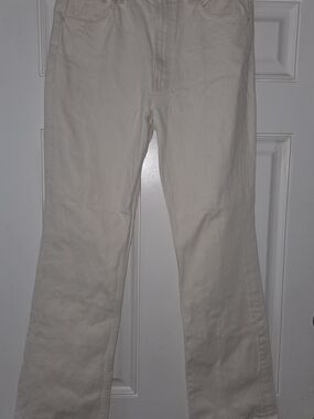 MOTHER Cream Scooter Skimp Jeans, Size 30
